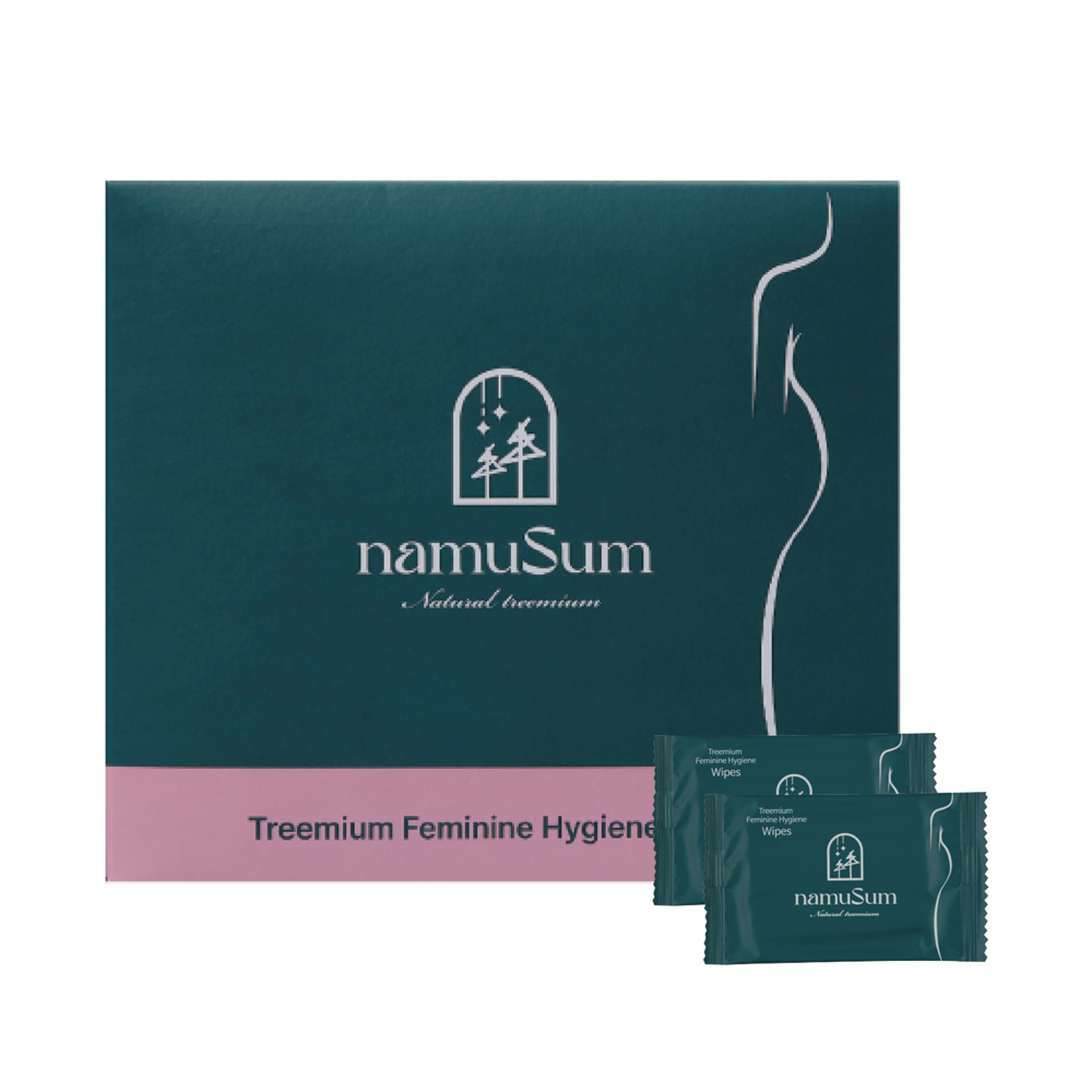 나무숨 트리미엄 여성 청결 티슈 [50P], 자연 유래 성분의 순하고 깨끗한 세정 파우치 속 작은 숲/namuSum Treemium Feminine Cleansing Wipes